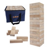 GOTHINK Giant Tumble Tower Game, Large Tumbling Tower Stacking to Over 4 FT 54pcs Wooden Jumbo Blocks for Outside Yard Games with Carry Case Timber S