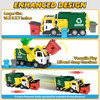 JOYIN Large Friction Powered Garbage Truck Toy Set, Includes Dumpster, Trash Bins, and Learning Cards for Kids, Boy Toys Birthday Gift for Boys Girls