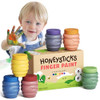 Honeysticks Non Toxic Finger Paint (6 Bright Colors), Washable from Skin, Safe Finger Painting for Toddlers, Kids Ages 1-3, 2-4, 3-5, Perfect First P