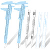 Teling 6 Pieces Eyebrow Tools Eyebrow Measuring Ruler Microblading White Marker Pen with Paper Ruler Skin Marker Permanent Makeup Position Mark Tools