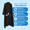 Hair Cutting Cape - Large Lightweight Water Resistant Salon Cape with Snap Closure - 60in x 57.5in for Adults (Black)