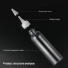 Trendbox 4oz Clear Plastic Bottles Applicator with Twist Top Cap BPA-Free for Hair Oils and Liquids 6 Pack with 6pcs Labels