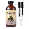 Jamaican Black Castor Oil, Organic Castor Oil Cold Pressed Unrefined Glass Bottle,Rich in Vitamin E, Omega Fatty Acids and Minerals Castor Oil for Fa
