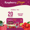 Celestial Seasonings Raspberry Zinger Herbal Tea, Caffeine Free, 20 Tea Bags Box