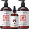 Laritelle Organic Hair Growth Set | Fertile Roots Shampoo + Conditioner + Leave-In Treatment | Follicle Stimulating Rosemary, Ginger & Clove | Anti-H