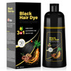 JUANCHI Black Hair Dye Shampoo 3 in1, Black Shampoo Hair Dye for Gray Coverage, Natural Hair Color for Women Men, Herbal Formula, Ammonia-free, Lasts