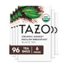 TAZO Organic Awake English Breakfast Black Tea Bags, Bold Traditional Breakfast-Style Black Tea, 96 Total Tea Bags (16ct - Pack of 6)