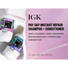 IGK PAY DAY Instant Repair Shampoo & Conditioner Set | Repairs Damage + Boosts Strength | Vegan + Cruelty-Free | 8 oz (Pack of 2)