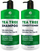Tea Tree Shampoo and Conditioner Set  with 100% Pure Australian Tea Tree Oil - Anti Dandruff Sulfate and Paraben Free - Dry Scalp Treatment with Ker