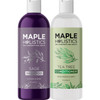 Sulfate Free Shampoo and Conditioner Set - Tea Tree Sage and Rosemary Shampoo and Conditioner for Dry Flaky Scalp Care - Deep Cleansing Color Safe Sh