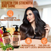 Keratin Shampoo and Conditioner Set - Sulfate and Paraben Free Treatment for Dry Hair - Anti Frizz, Collagen Enriched Formula for Curly or Damaged Ha