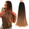 Ombre Passion Twist Hair 22 Inch Long Water Wave Crochet Braids Bohemian Curly Twist Synthetic Braiding Hair Extensions For Black Woman 6 Packs (22in