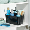 mDesign Small Plastic Shower/Bath Storage Organizer Caddy Tote with Handle for Dorm, Shelf, Cabinet - Hold Soap, Shampoo, Conditioner, Combs, Brushes