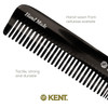 Kent 6T Black Graphite Fine Tooth and Wide Tooth Hair Comb, Handmade Styling Comb for Hair Care, Barber Combs, Beard Combs For Men, Styling Grooming