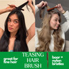 GranNaturals Boar & Nylon Bristle Styling Brush - Teasing Comb with Rat Tail Pick for Backcombing, Smoothing, Edge Control and Volume Creation