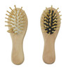 2-Pack Bamboo Travel Hairbrush Set - Natural Bristles for All Hair Types, Gentle Scalp Massage, Anti-Static Detangling - Perfect for Beach, Vacation,