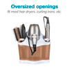 Polder Style Station, Tool Organizer for Hair Dryer, Curling Iron, and Straightener, Easy-to-Store Hair Styling Station, White and Copper