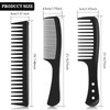 Patelai 3 Pieces Wide Tooth Detangling Hair Comb Styling Set, Carbon Fiber Styling Cutting Comb Anti Static Heat Resistant for Women Curly Straight L