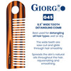 Giorgio G45 Tortoiseshell Detangling Wide Tooth Shower Comb, Easy Use for Thick Curly Wavy Hair. Long Detangler Comb For Wet and Dry Hair. Handmade,