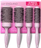 Lily England Round Blow Dry Brush Set for Women - Perfect for Voluminous Blowouts - Ceramic Ionic Technology - Luxury Gift for Her (Pink)