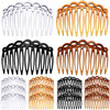 WILLBOND 16 Pieces Women Hair Comb Accessories French Hair Side Combs Plastic Twist Decorative Comb Clips for Women Bridal Wedding Veil Teeth(Black,