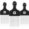 Boao 3 Packs Metal Hair Pick Afro Pick Comb Wig Braid Detangle Styling Lift Comb Tool for Women, Men Curly Hair Styling