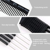 Patelai 4 Pcs Carbon Lift Teasing Comb with Metal Prong Lift Teasing Comb and Hair Pick Salon Fluffing with 5 Stainless Steel Pins for Women Hair(Bla