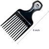 Luxxii (3 Pack) 6" Plastic Afro Pick Lift Hair Comb Detangle Wig Braid Hair Man Styling Comb (Black_A)
