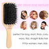 Boar Bristle Hair Brush and Comb Set for Women Men Kids, Best Natural Wooden Paddle Hairbrush and Small Travel Styling Brush for Wet or Dry Hair Deta