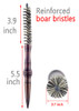 PERFEHAIR Small Round Hair Brush for Short Hair, Mini Boar Bristle Brush for Blow Drying - 0.7 Inch Diameter