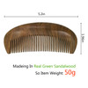 ERZA SCARLET Real Natural Green Sandalwood Wooden Comb/Boutique Hair/Beard Pick Comb - NO SNAGS,NO STATIC,NO TANGLE (Standard tooth)