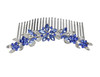 Faship Gorgeous Blue Rhinestone Crystal Floral Hair Comb