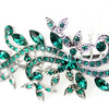 Faship Gorgeous Green Crystal Floral Hair Comb