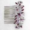 Faship Purple Crystal Floral Hair Comb