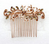 Faship Gorgeous Smoked Topaz Rhinestone Crystal Floral Hair Comb