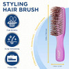Giorgio GION2PP Neon Purple 6.25 inch Gentle Touch Detangler Hair Brush for Men and Women. Soft Bristles for Sensitive Scalp. Wet and Dry for all Hai