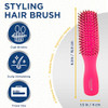 Giorgio GION2R Neon Red 6.25 inch Gentle Touch Detangler Hair Brush for Men Women & Kids. Soft Bristles for Sensitive Scalp. Wet and Dry for all Hair