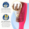 Giorgio GION2R Neon Red 6.25 inch Gentle Touch Detangler Hair Brush for Men Women & Kids. Soft Bristles for Sensitive Scalp. Wet and Dry for all Hair