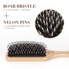 Hair Brush Boar Bristle Hairbrush for Thick Curly Thin Long Short Wet or Dry Hair Adds Shine and Makes Hair Smooth, Best Paddle Hair Brush for Men Wo