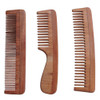 Neem Wood Combs Set of 3, Includes Wide Tooth, Fine Tooth, Wide Tooth with Handle - ULTRA SAVER PACK