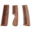 Neem Wood Combs Set of 3, Includes Wide Tooth, Fine Tooth, Wide Tooth with Handle - ULTRA SAVER PACK