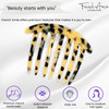 French Amie 7 Teeth Handmade Celluloid Side Hair Comb Flexible Durable Hair Combs Strong Hold Hair Clips for Women No Slip Styling Girls Paris Hair A