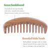 Breezelike Wide Tooth Hair Comb - Natural Detangling Wooden Comb for Curly Hair - No Static Sandalwood Comb for Women and Men