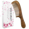 ERZA SCARLET Hair Comb Wooden Wide Tooth Comb for Curly Hair Detangling Green Sandalwood Comb