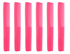Krest Cleopatra 7 Inch All Purpose Barber Cutting Comb. Flat Back Styler Comb. Numbered ruler. Color Neon Pink. 6-Pack