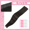 Aison Tape in Hair Extensions Real Remy Human Hair Invisible Seamless Skin Weft Human Hair Tape in Extensions Color 2 Dark Brown Human Hair Extension