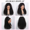 CYNOSURE 13x4 Deep Wave Lace Front Wigs Human Hair Pre Plucked 180% Density Brazilian Deep Curly Lace Frontal Wig with Baby Hair Natural Black Color