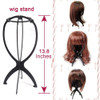 Wig Stand, Wig Head, Portable Wig Holder Wig Head Stand for All Wigs Travel Hair Stylist Gifts for Women 2PC