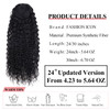 fashion icon hair Long Curly Drawstring Ponytail Extension 24Inch Corn Wave Clip in Ponytail Extensions Synthetic Hairpiece for Black Women (1#)
