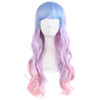 MapofBeauty Beautiful Long Wavy Harajuku Style Cosplay Wig (Light Blue/Light Purple/Pink)